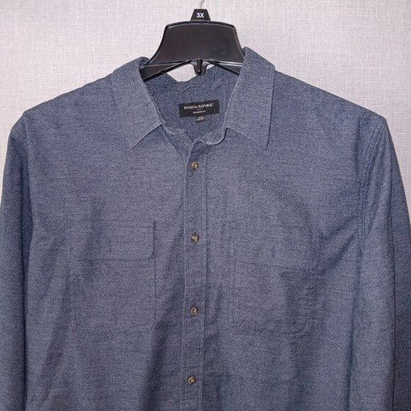 Banana Republic Men’s XL Shirt Button Down Long Sleeve Standard Fit Blue Cotton - Picture 3 of 5